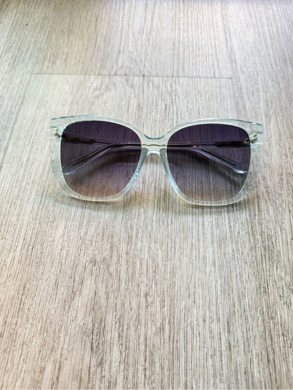 quay australia ever after light blue clear oversized cat eye sunglasses eyewear